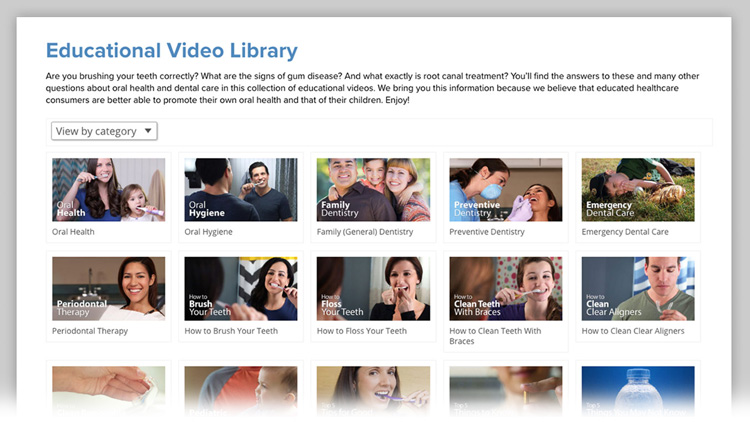 Dental Videos — content suite overview