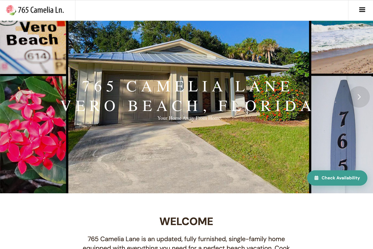 Vero Beach Vacation House website screenshot